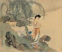 赵松涛 甲申（1944年）作 仕女 立轴
